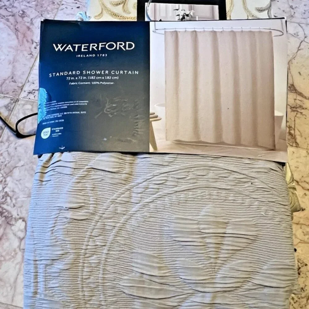 NEW Waterford Textured Fabric Shower Curtain 72